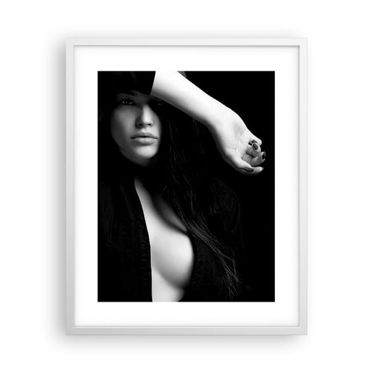 Obraz - Plakat - Szkoła uwodzenia - 40x50cm - Kobieta Akt Portret - Foto Plakaty w ramie koloru białego do Salonu Sypialni ARTTOR ARTTOR