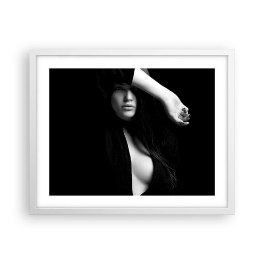 Obraz - Plakat - Szkoła uwodzenia - 50x40cm - Kobieta Akt Portret - Foto Plakaty w ramie koloru białego do Salonu Sypialni ARTTOR ARTTOR