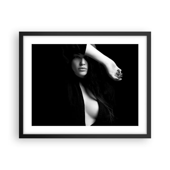 Obraz - Plakat - Szkoła uwodzenia - 50x40cm - Kobieta Akt Portret - Foto Plakaty w ramie koloru czarnego do Salonu Sypialni ARTTOR ARTTOR