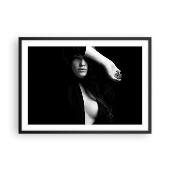 Obraz - Plakat - Szkoła uwodzenia - 70x50cm - Kobieta Akt Portret - Nowoczesny modny obraz Plakat czarna rama ARTTOR ARTTOR