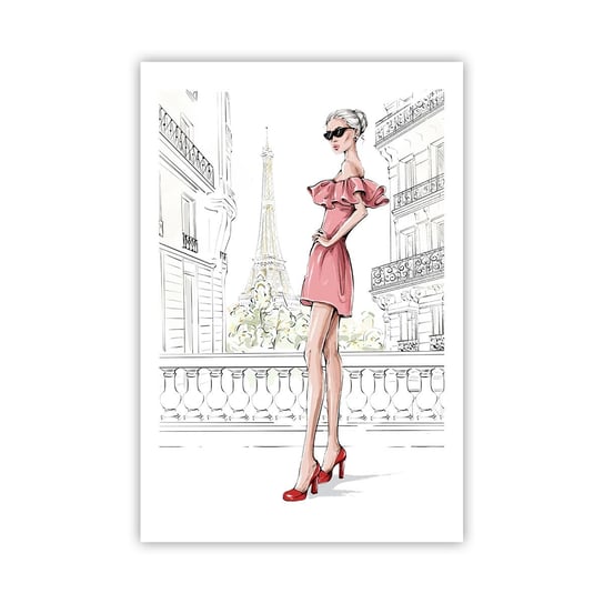 Obraz - Plakat - Sztuka mody - 61x91cm - Paryż Wieża Eiffla Modelka - Foto Plakaty na ścianę bez ramy - Plakat do Salonu Sypialni ARTTOR ARTTOR