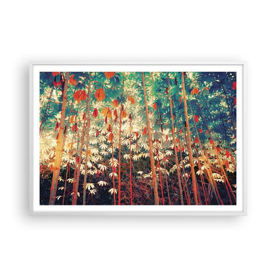 Obraz - Plakat - Tajemne życie liści - 100x70cm - Las Tropikalny Natura Drzewa - Foto Plakaty w ramie koloru białego do Salonu Sypialni ARTTOR ARTTOR