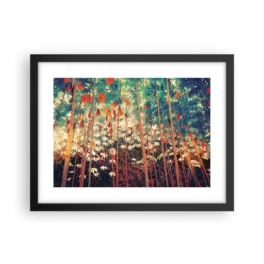 Obraz - Plakat - Tajemne życie liści - 40x30cm - Las Tropikalny Natura Drzewa - Foto Plakaty na ścianę w czarnej ramie - Plakat do Salonu Sypialni ARTTOR ARTTOR