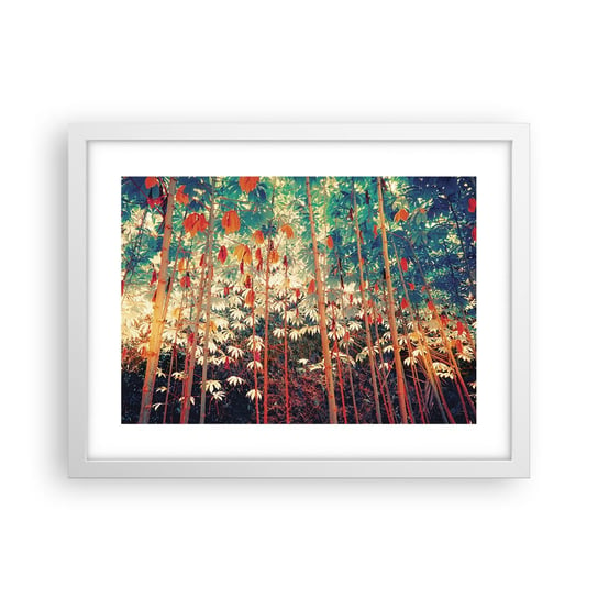 Obraz - Plakat - Tajemne życie liści - 40x30cm - Las Tropikalny Natura Drzewa - Foto Plakaty na ścianę w ramie białej - Plakat do Salonu Sypialni ARTTOR ARTTOR