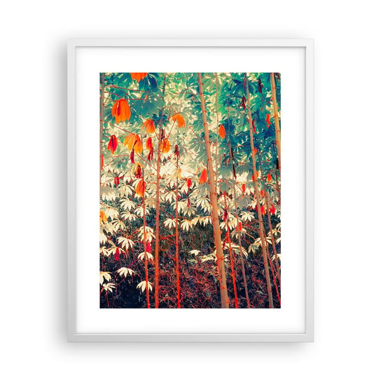 Obraz - Plakat - Tajemne życie liści - 40x50cm - Las Tropikalny Natura Drzewa - Foto Plakaty w ramie koloru białego do Salonu Sypialni ARTTOR ARTTOR