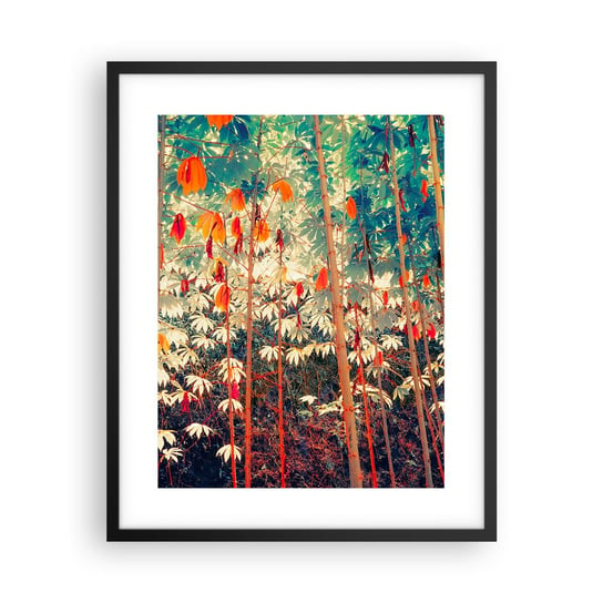 Obraz - Plakat - Tajemne życie liści - 40x50cm - Las Tropikalny Natura Drzewa - Foto Plakaty w ramie koloru czarnego do Salonu Sypialni ARTTOR ARTTOR