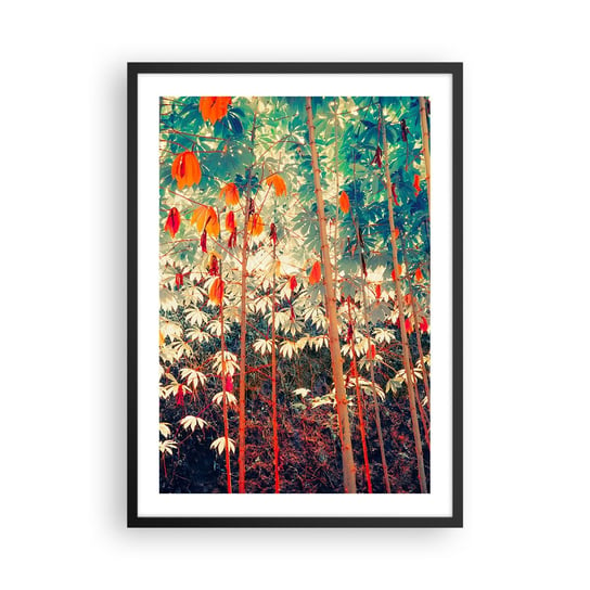 Obraz - Plakat - Tajemne życie liści - 50x70cm - Las Tropikalny Natura Drzewa - Nowoczesny modny obraz Plakat czarna rama ARTTOR ARTTOR