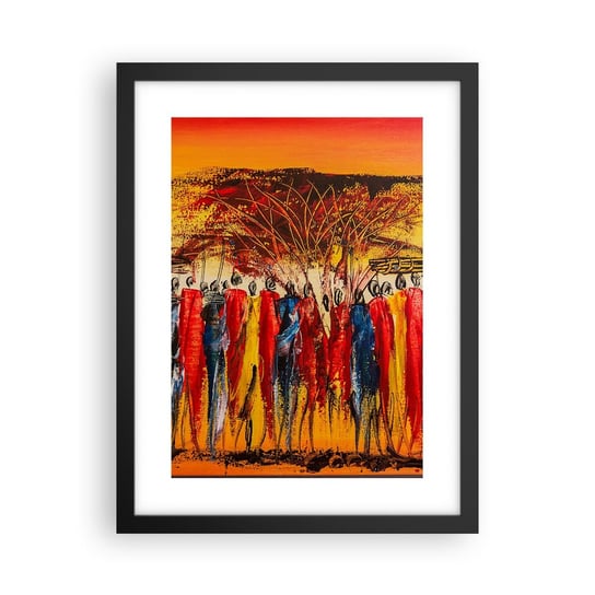 Obraz - Plakat - Tam, tam, tam tam idą - 30x40cm - Sztuka Ludzie Afryka - Foto Plakaty na ścianę w czarnej ramie - Plakat do Salonu Sypialni ARTTOR ARTTOR