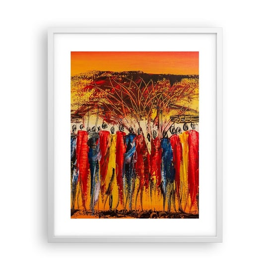 Obraz - Plakat - Tam, tam, tam tam idą - 40x50cm - Sztuka Ludzie Afryka - Foto Plakaty w ramie koloru białego do Salonu Sypialni ARTTOR ARTTOR