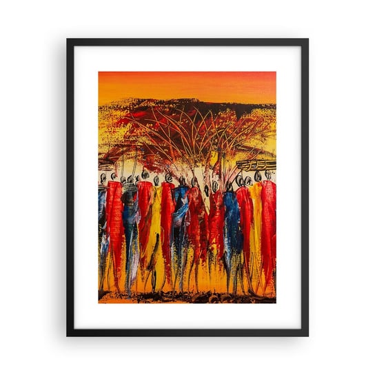 Obraz - Plakat - Tam, tam, tam tam idą - 40x50cm - Sztuka Ludzie Afryka - Foto Plakaty w ramie koloru czarnego do Salonu Sypialni ARTTOR ARTTOR