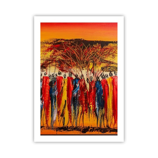 Obraz - Plakat - Tam, tam, tam tam idą - 50x70cm - Sztuka Ludzie Afryka - Nowoczesny modny obraz Plakat bez ramy do Salonu Sypialni ARTTOR ARTTOR