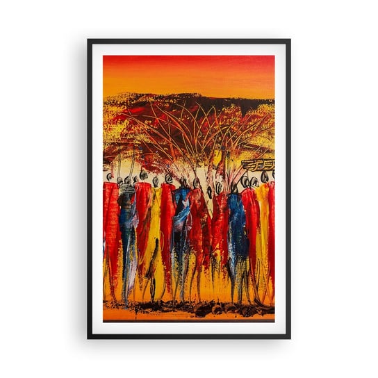 Obraz - Plakat - Tam, tam, tam tam idą - 61x91cm - Sztuka Ludzie Afryka - Foto Plakaty na ścianę w czarnej ramie - Plakat do Salonu Sypialni ARTTOR ARTTOR