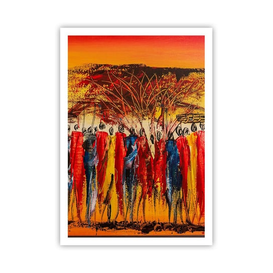 Obraz - Plakat - Tam, tam, tam tam idą - 70x100cm - Sztuka Ludzie Afryka - Foto Plakaty bez ramy na ścianę do Salonu Sypialni ARTTOR ARTTOR
