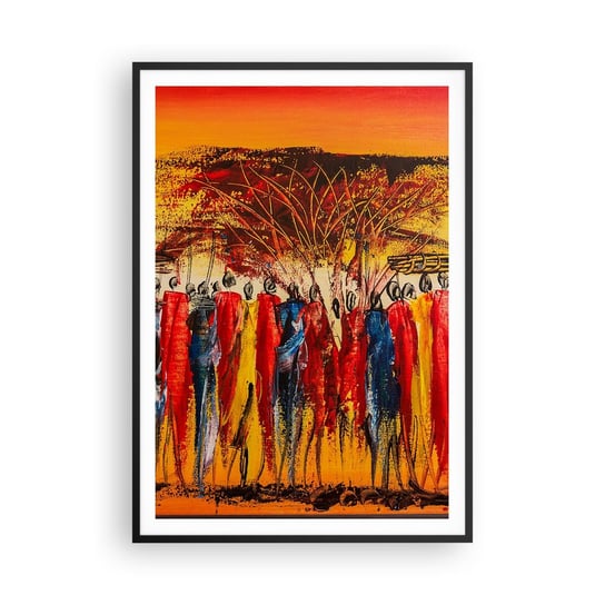 Obraz - Plakat - Tam, tam, tam tam idą - 70x100cm - Sztuka Ludzie Afryka - Foto Plakaty w ramie koloru czarnego do Salonu Sypialni ARTTOR ARTTOR