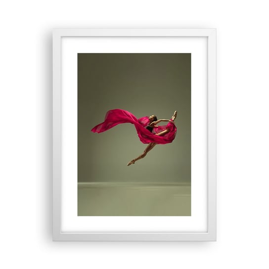 Obraz - Plakat - Tańczący płomień - 30x40cm - Tancerka Baletnica Balet - Foto Plakaty na ścianę w ramie białej - Plakat do Salonu Sypialni ARTTOR ARTTOR