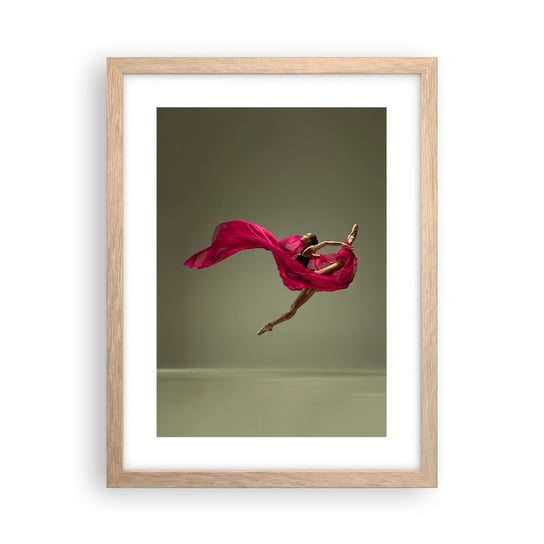 Obraz - Plakat - Tańczący płomień - 30x40cm - Tancerka Baletnica Balet - Foto Plakaty na ścianę w ramie jasny dąb - Plakat do Salonu Sypialni ARTTOR ARTTOR
