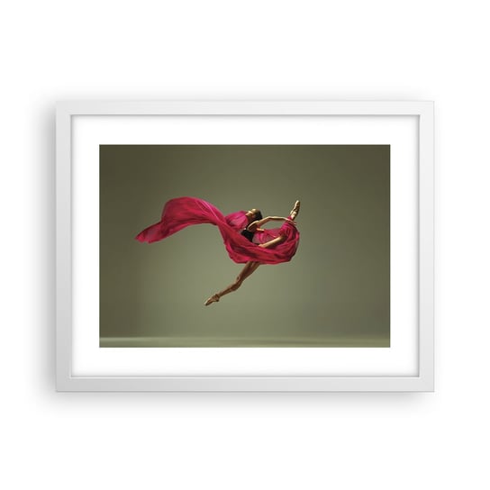 Obraz - Plakat - Tańczący płomień - 40x30cm - Tancerka Baletnica Balet - Foto Plakaty na ścianę w ramie białej - Plakat do Salonu Sypialni ARTTOR ARTTOR