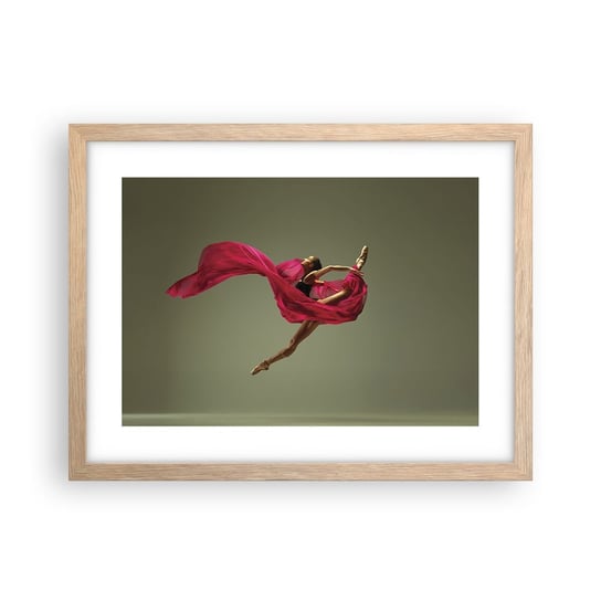 Obraz - Plakat - Tańczący płomień - 40x30cm - Tancerka Baletnica Balet - Foto Plakaty na ścianę w ramie jasny dąb - Plakat do Salonu Sypialni ARTTOR ARTTOR
