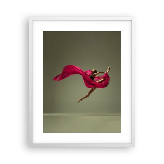 Obraz - Plakat - Tańczący płomień - 40x50cm - Tancerka Baletnica Balet - Foto Plakaty w ramie koloru białego do Salonu Sypialni ARTTOR ARTTOR