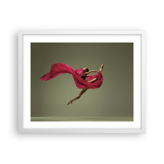 Obraz - Plakat - Tańczący płomień - 50x40cm - Tancerka Baletnica Balet - Foto Plakaty w ramie koloru białego do Salonu Sypialni ARTTOR ARTTOR