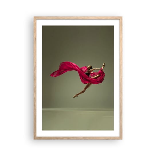 Obraz - Plakat - Tańczący płomień - 50x70cm - Tancerka Baletnica Balet - Nowoczesny modny obraz Plakat rama jasny dąb ARTTOR ARTTOR