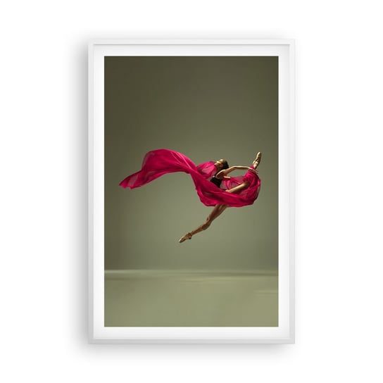 Obraz - Plakat - Tańczący płomień - 61x91cm - Tancerka Baletnica Balet - Foto Plakaty na ścianę w ramie białej - Plakat do Salonu Sypialni ARTTOR ARTTOR