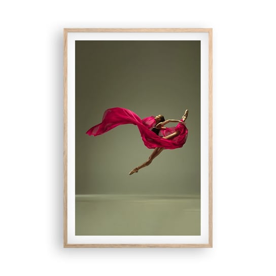 Obraz - Plakat - Tańczący płomień - 61x91cm - Tancerka Baletnica Balet - Foto Plakaty na ścianę w ramie jasny dąb - Plakat do Salonu Sypialni ARTTOR ARTTOR