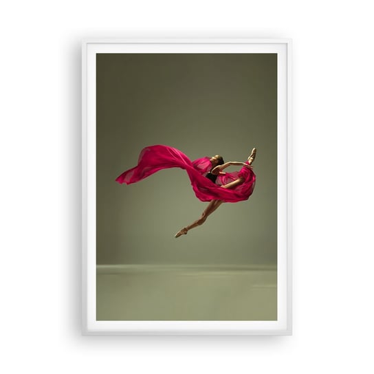 Obraz - Plakat - Tańczący płomień - 70x100cm - Tancerka Baletnica Balet - Foto Plakaty w ramie koloru białego do Salonu Sypialni ARTTOR ARTTOR