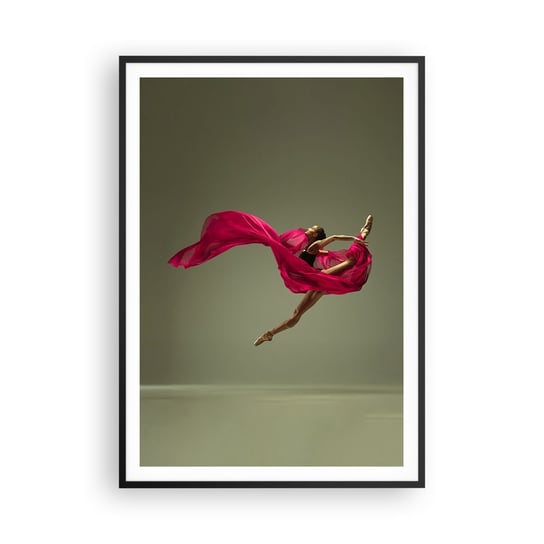 Obraz - Plakat - Tańczący płomień - 70x100cm - Tancerka Baletnica Balet - Foto Plakaty w ramie koloru czarnego do Salonu Sypialni ARTTOR ARTTOR