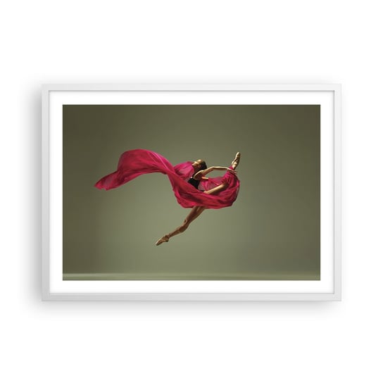 Obraz - Plakat - Tańczący płomień - 70x50cm - Tancerka Baletnica Balet - Nowoczesny modny obraz Plakat rama biała ARTTOR ARTTOR