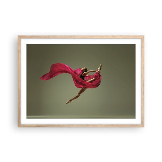 Obraz - Plakat - Tańczący płomień - 70x50cm - Tancerka Baletnica Balet - Nowoczesny modny obraz Plakat rama jasny dąb ARTTOR ARTTOR