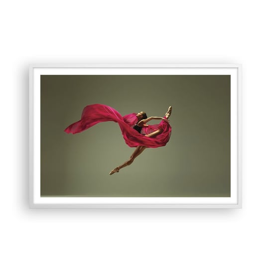 Obraz - Plakat - Tańczący płomień - 91x61cm - Tancerka Baletnica Balet - Foto Plakaty na ścianę w ramie białej - Plakat do Salonu Sypialni ARTTOR ARTTOR