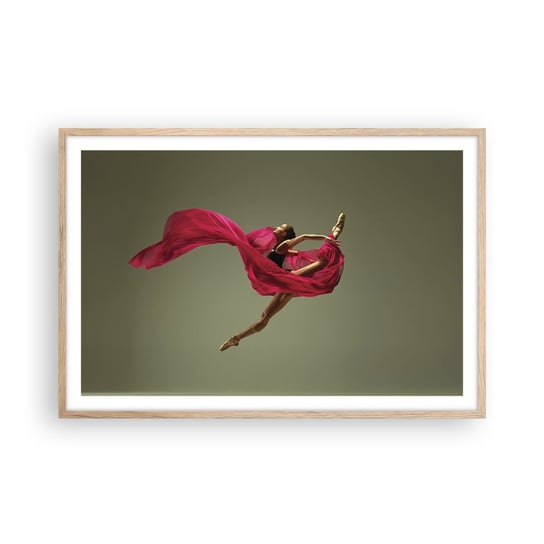 Obraz - Plakat - Tańczący płomień - 91x61cm - Tancerka Baletnica Balet - Foto Plakaty na ścianę w ramie jasny dąb - Plakat do Salonu Sypialni ARTTOR ARTTOR