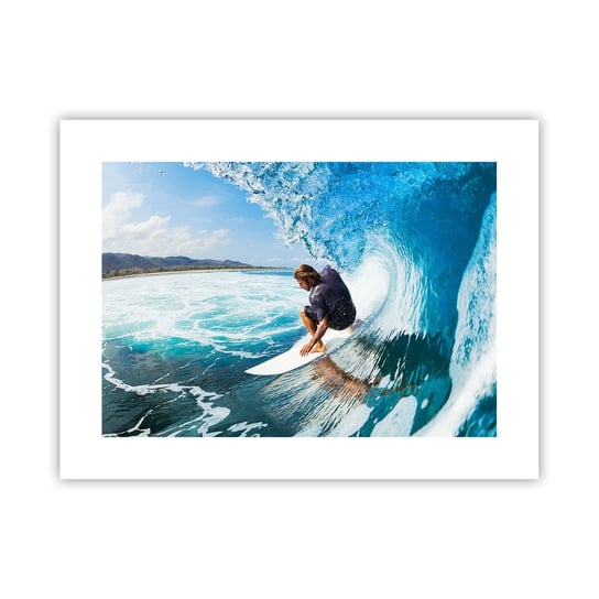 Obraz - Plakat - Tańczący z falami - 40x30cm - Sport Surfing Deska Surfingowa - Foto Plakaty na ścianę bez ramy - Plakat do Salonu Sypialni ARTTOR ARTTOR