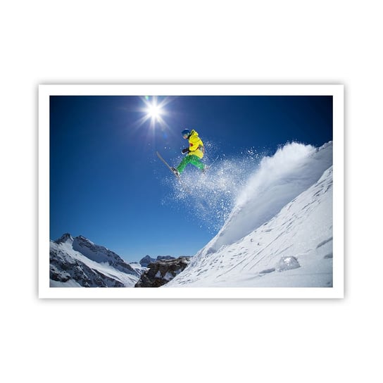 Obraz - Plakat - Tańczący z górami - 100x70cm - Sport Narciarstwo Zima - Foto Plakaty bez ramy na ścianę do Salonu Sypialni ARTTOR ARTTOR