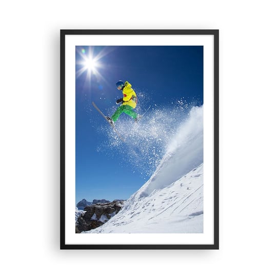 Obraz - Plakat - Tańczący z górami - 50x70cm - Sport Narciarstwo Zima - Nowoczesny modny obraz Plakat czarna rama ARTTOR ARTTOR
