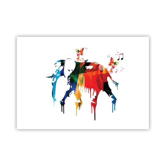 Obraz - Plakat - Tańczyć każdy może - 100x70cm - Abstrakcja Słoń Motyl - Foto Plakaty bez ramy na ścianę do Salonu Sypialni ARTTOR ARTTOR
