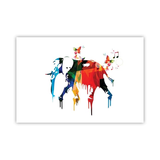 Obraz - Plakat - Tańczyć każdy może - 91x61cm - Abstrakcja Słoń Motyl - Foto Plakaty na ścianę bez ramy - Plakat do Salonu Sypialni ARTTOR ARTTOR