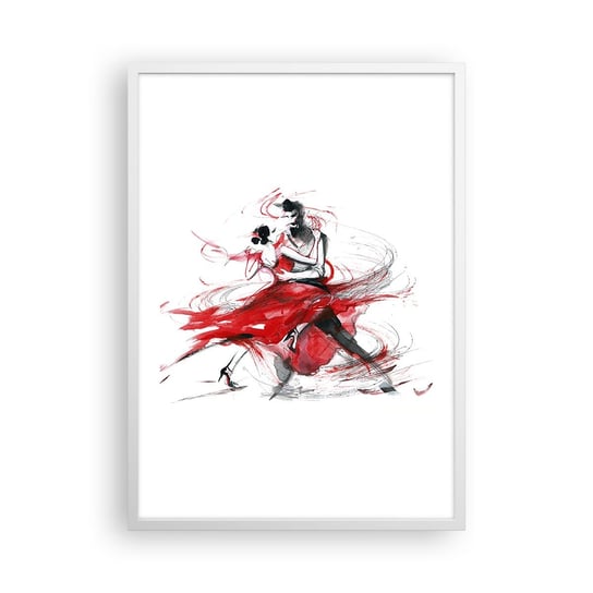 Obraz - Plakat - Tango - rytm namiętności - 50x70cm - Abstrakcja Taniec Tancerz - Nowoczesny modny obraz Plakat rama biała ARTTOR ARTTOR
