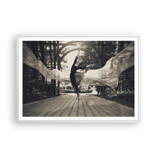 Obraz - Plakat - Taniec ducha ogrodu - 100x70cm - Baletnica Taniec Balet - Foto Plakaty w ramie koloru białego do Salonu Sypialni ARTTOR ARTTOR