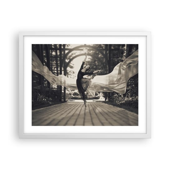 Obraz - Plakat - Taniec ducha ogrodu - 50x40cm - Baletnica Taniec Balet - Foto Plakaty w ramie koloru białego do Salonu Sypialni ARTTOR ARTTOR