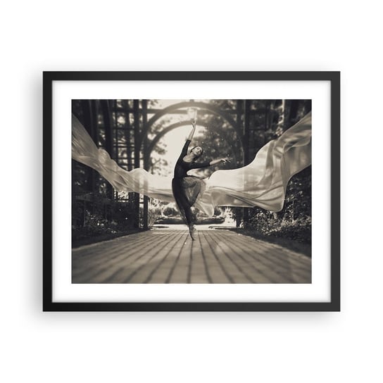 Obraz - Plakat - Taniec ducha ogrodu - 50x40cm - Baletnica Taniec Balet - Foto Plakaty w ramie koloru czarnego do Salonu Sypialni ARTTOR ARTTOR