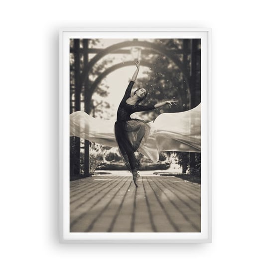 Obraz - Plakat - Taniec ducha ogrodu - 70x100cm - Baletnica Taniec Balet - Foto Plakaty w ramie koloru białego do Salonu Sypialni ARTTOR ARTTOR