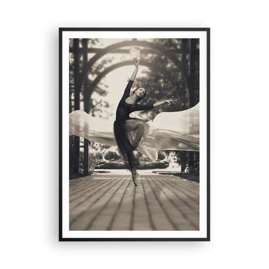 Obraz - Plakat - Taniec ducha ogrodu - 70x100cm - Baletnica Taniec Balet - Foto Plakaty w ramie koloru czarnego do Salonu Sypialni ARTTOR ARTTOR