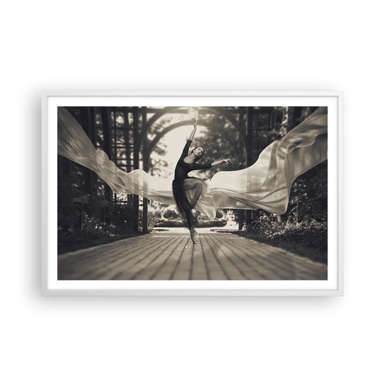 Obraz - Plakat - Taniec ducha ogrodu - 91x61cm - Baletnica Taniec Balet - Foto Plakaty na ścianę w ramie białej - Plakat do Salonu Sypialni ARTTOR ARTTOR