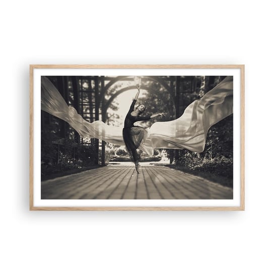 Obraz - Plakat - Taniec ducha ogrodu - 91x61cm - Baletnica Taniec Balet - Foto Plakaty na ścianę w ramie jasny dąb - Plakat do Salonu Sypialni ARTTOR ARTTOR