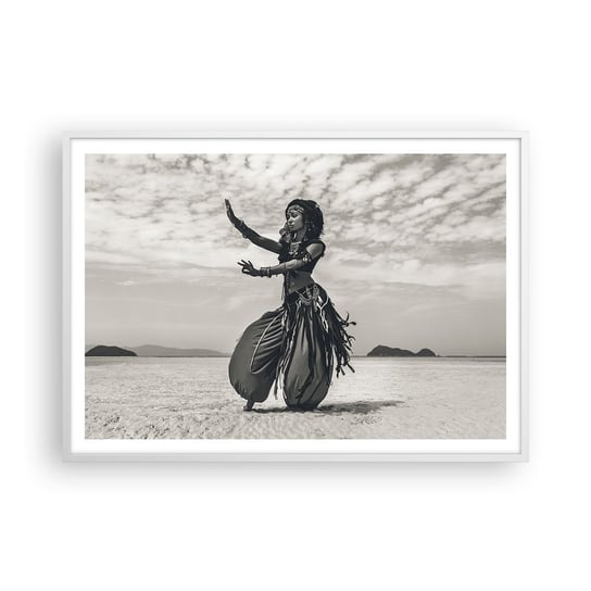Obraz - Plakat - Taniec południowych wysp - 100x70cm - Tancerka Indie Orient - Foto Plakaty w ramie koloru białego do Salonu Sypialni ARTTOR ARTTOR