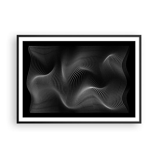 Obraz - Plakat - Taniec światła w przestrzeni - 100x70cm - 3D Linie Nowoczesny - Foto Plakaty w ramie koloru czarnego do Salonu Sypialni ARTTOR ARTTOR