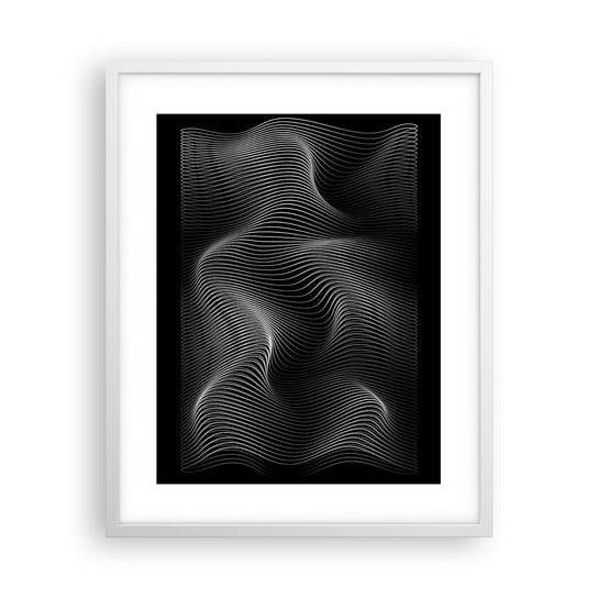 Obraz - Plakat - Taniec światła w przestrzeni - 40x50cm - 3D Linie Nowoczesny - Foto Plakaty w ramie koloru białego do Salonu Sypialni ARTTOR ARTTOR