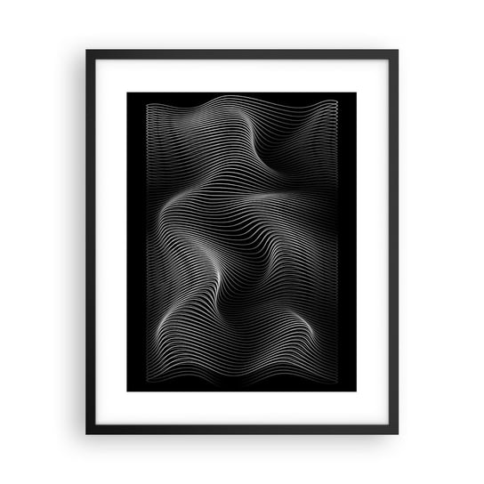 Obraz - Plakat - Taniec światła w przestrzeni - 40x50cm - 3D Linie Nowoczesny - Foto Plakaty w ramie koloru czarnego do Salonu Sypialni ARTTOR ARTTOR